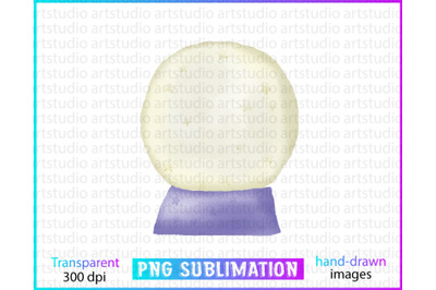 Watercolor Globe Sublimation PNG