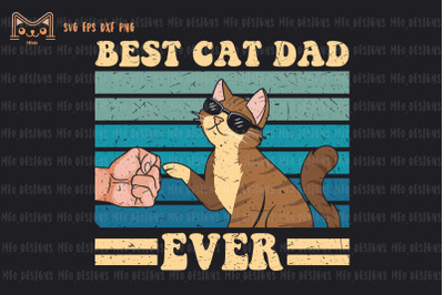 Best Cat Dad Ever Funny Cat Retro