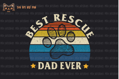 Best Rescue Dad Ever Vintage Retro