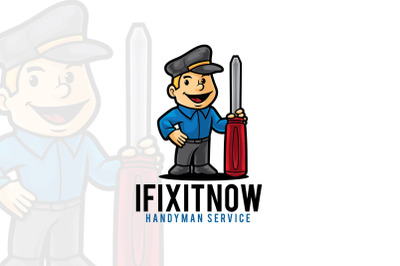 Fix Guy Cartoon Mascot Logo