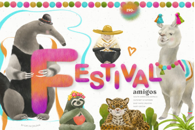 Amigos Festival South American Animals Characters clipart