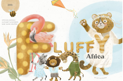 Fluffy African Baby Animals Character Creator clipart
