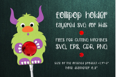 Horned Monster | Lollipop Holder Template