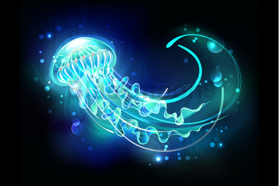 Big Luminous Jellyfish