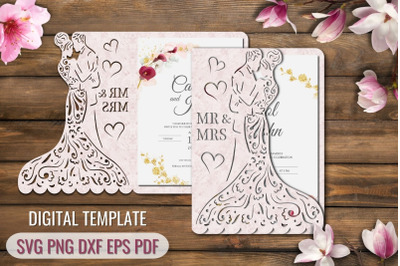 Bride and Groom Wedding Invitation Template