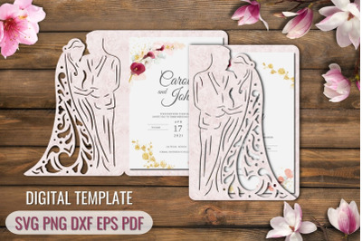 Bride and Groom Wedding Invitation Template