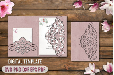 Tri Fold Wedding Invitation Template