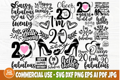 20th Birthday SVG, Happy Birthday Svg, Birthday Girl Svg