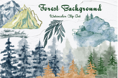 Forest Watercolor Backgrounds Pack