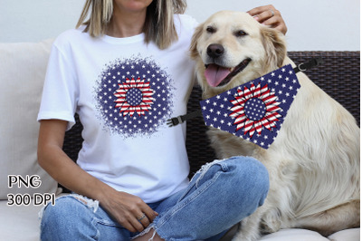 Patriotic sunflower | Patriotic dog bandana