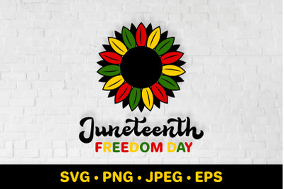 Juneteenth sunflower SVG&2C; African American holiday