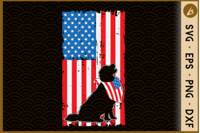 American Flag Dog 4th Of July