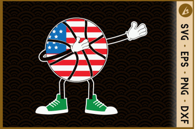 Basketball Dabbing USA 4th of July