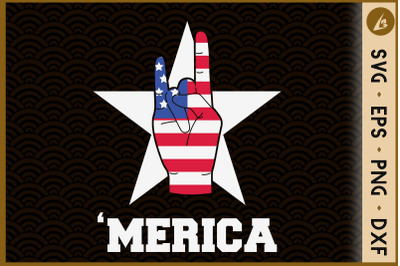 Merica Rock Sign 4th of July American