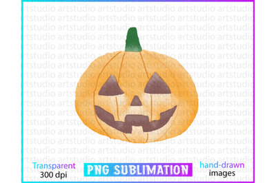 Halloween Pumpkin Sublimation, watercolor pumpkin