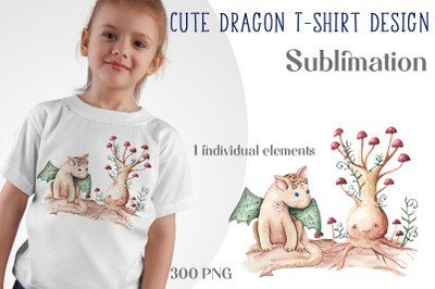 Dragons watercolor clipart - Sublimation designs