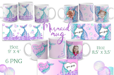 Mermaid tail Mug Sublimation | Mug with frame png