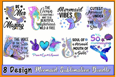 8 Design Mermaid Graphic Bundle
