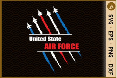 Air Force Veterans 4th of July USA Flag