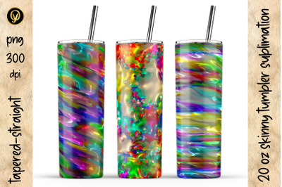 20 Oz Skinny Tumbler Sublimation.Abstract 3D glossy Gel Tumbler