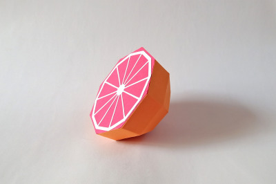 DIY Sliced Grapefruit - 3d papercraft