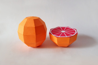 DIY Grapefruit - 3d papercraft