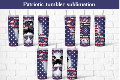 Patriotic tumbler design | Patriotic sunflower