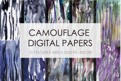 camouflage watercolor digital papers