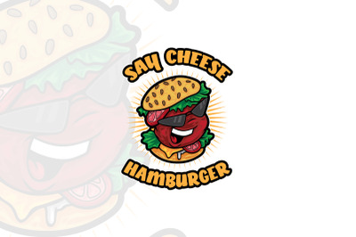 Cool Burger Mascot Logo