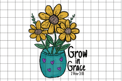 Grow In Grace Sunflower PNG