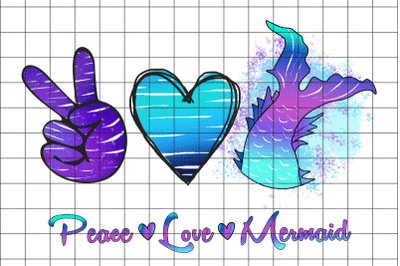 Peace Love Mermaid Graphic Design