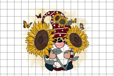 Gnome Sunflowers  Graphic PNG