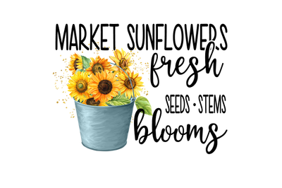 Market Sunflowers Fresh Blooms  Graphic PNG