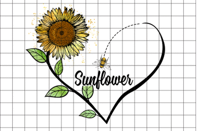 Bee And Sunflower Graphic PNG