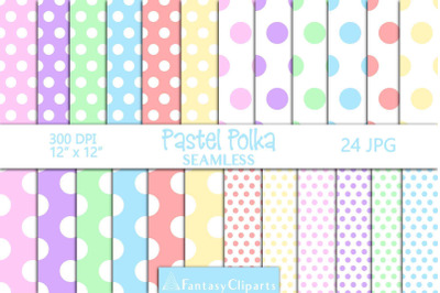 Pastel Polka Dots Digital Paper | Dotted Seamless Patterns