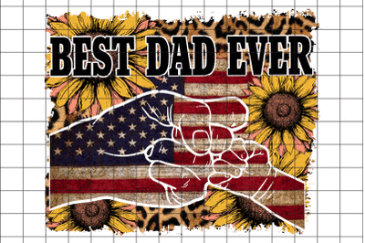 Best Dad Ever Sunflower  Graphic PNG