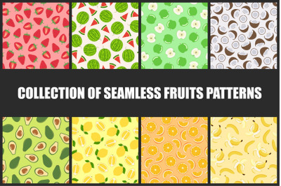 Bright colorful fruits patterns