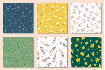 Colorful seamless floral patterns