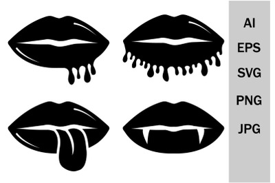 Lips with drops for Svg print, svg Kiss, svg silhouette