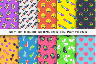Colorful seamless retro patterns