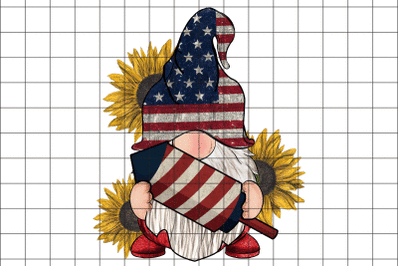 4th Of July Gnome  Graphic Design