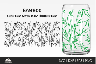 Bamboo Glass Can Wrap 16 Oz Libbey Glass Svg Design