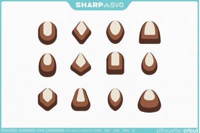 Stacked Rounded SVG - Boho Style Earrings - Earrings Bundle
