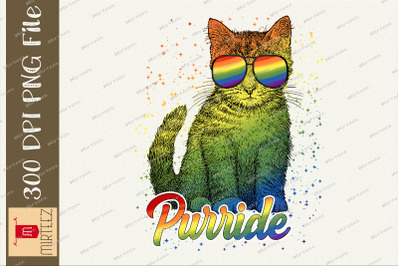 Cat Purride LGBT Flag Sublimation PNG