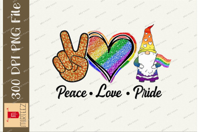 Peace Love Gnome LGBT Flag Sublimation