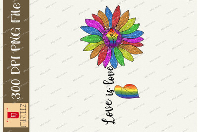 Love Is Love Pride LGBT Sunflower PNG