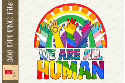 We Are All Human Pride Ally Rainbow LGBT