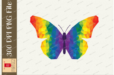 Geometric Butterfly Face LGBT Pride PNG