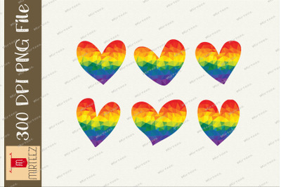 Geometric Heart LGBT Pride PNG