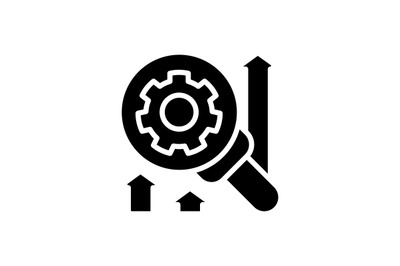 Research and development black glyph icon
